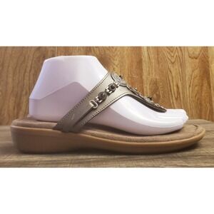 Minnetonka Brecca Thong Sandals Women's Size 8 Silver